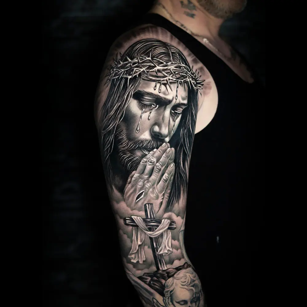 Sleeve réaliste : Christ en prière