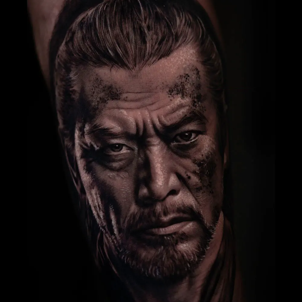 Portrait réaliste d’un samouraï